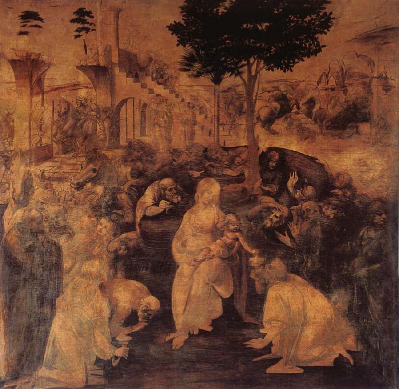 LEONARDO da Vinci The adoration of the Konige France oil painting art